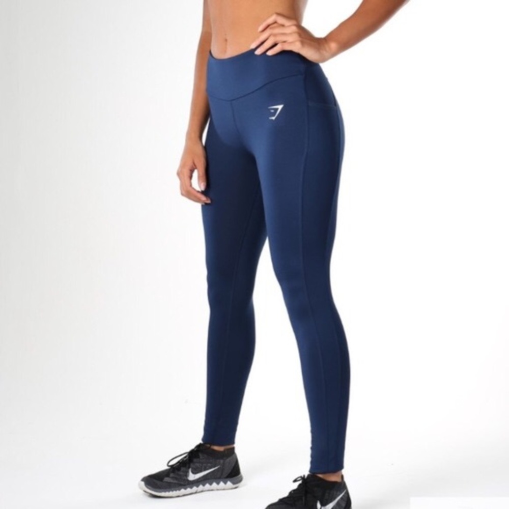Navy Blue Gymshark Dry Sculpt Leggings